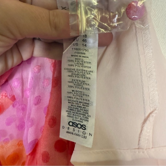 ASOS Printed Button Front Long Sleeve Dress Size 12 NWT - Picture 12 of 12